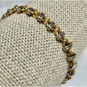 ITALIAN 18K & 925 Link Bracelet, Vintage
